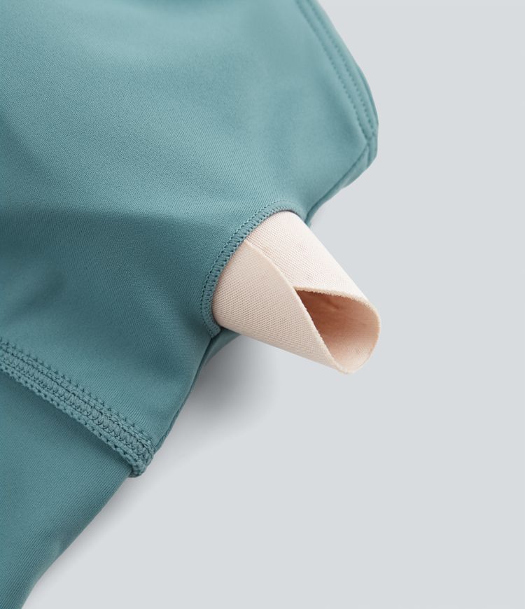 SoftlyZero™ Airy Round Neck Long Sleeve 2-in-1 Tie Back Cool Touch Yoga Sports Top-UPF50+