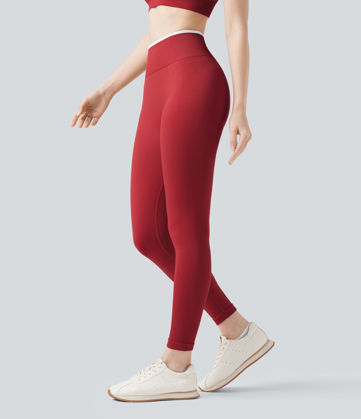Seamless Flow High Waisted Color Block Scrunch Yoga 7/8 Leggings