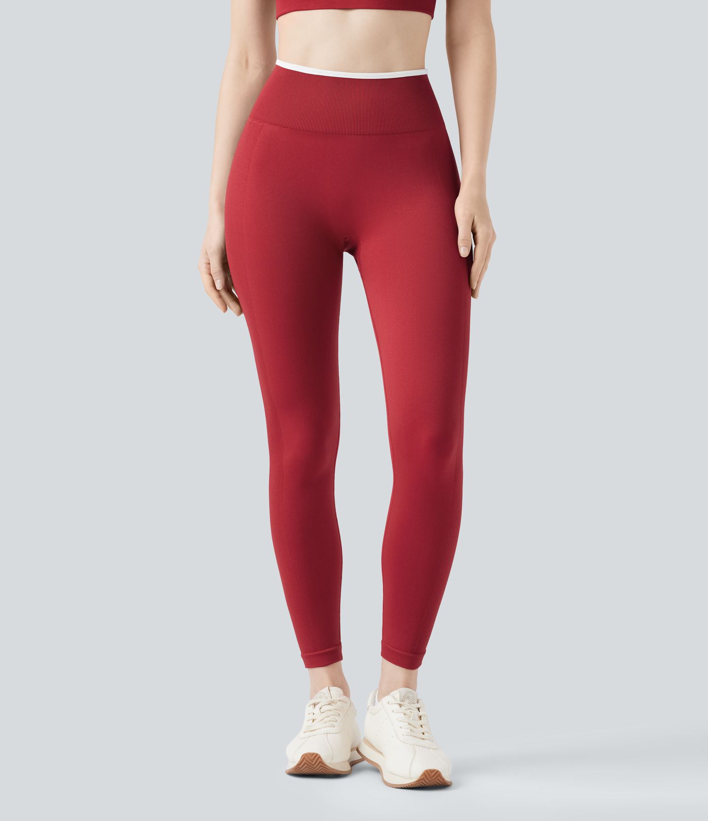 Seamless Flow High Waisted Color Block Scrunch Yoga 7/8 Leggings