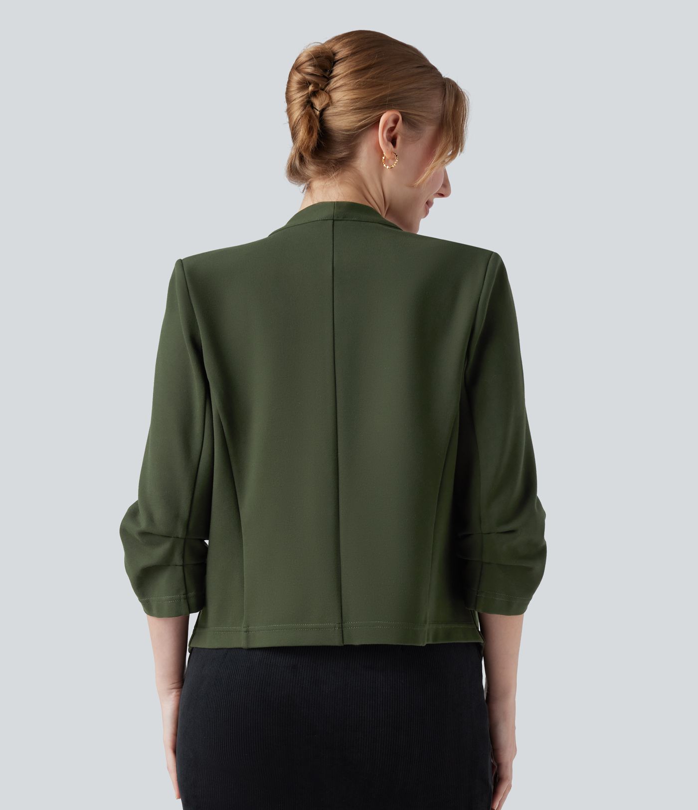 Kopásálló, V-nyakú, 3/4 ujjú Ponte Roma munkablézer