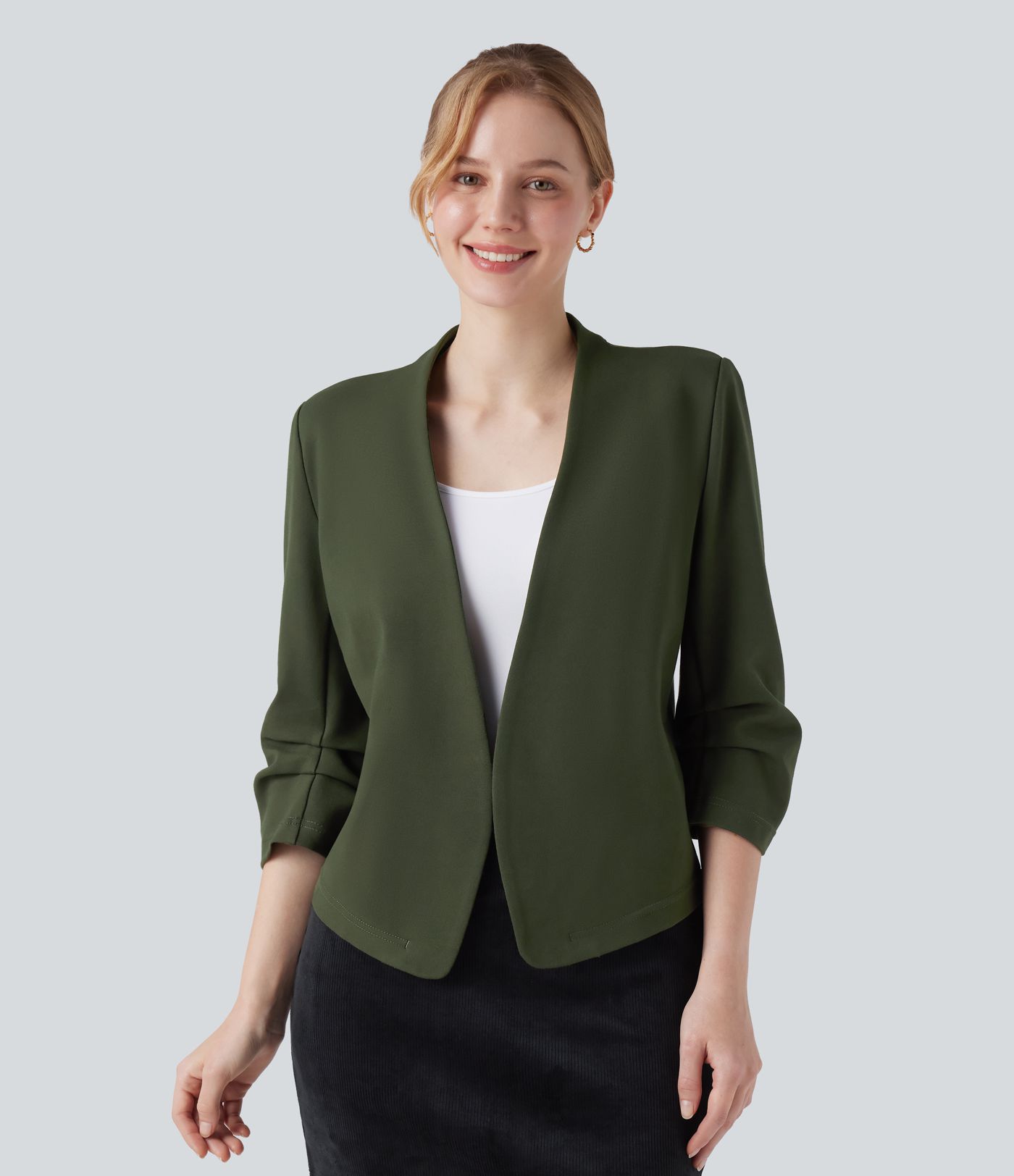 Kopásálló, V-nyakú, 3/4 ujjú Ponte Roma munkablézer