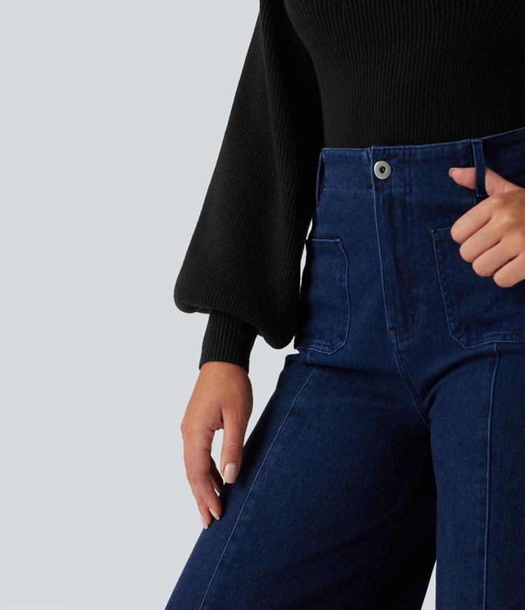 Kuninganna Anne-kaelusega pikkade varrukatega vabaaja kampsun