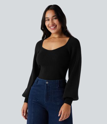 Kuninganna Anne-kaelusega pikkade varrukatega vabaaja kampsun