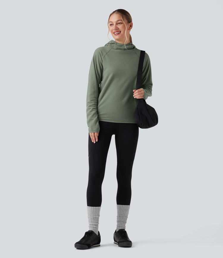 Hooded Long Sleeve Fleece Casual Sweatshirt with Pocket