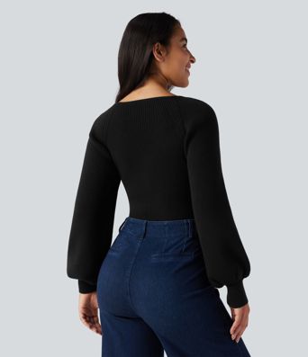 Kuninganna Anne-kaelusega pikkade varrukatega vabaaja kampsun