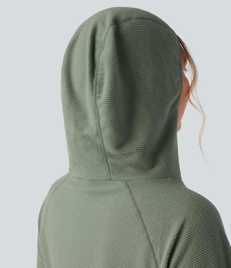 Hooded Long Sleeve Fleece Casual Sweatshirt with Pocket