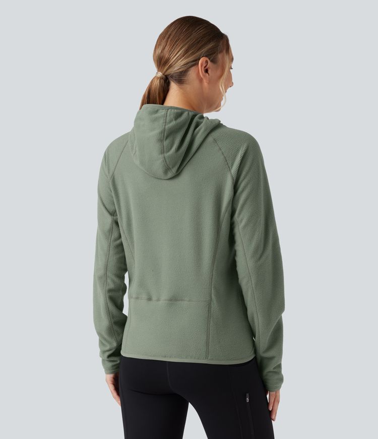 Hooded Long Sleeve Fleece Casual Sweatshirt with Pocket