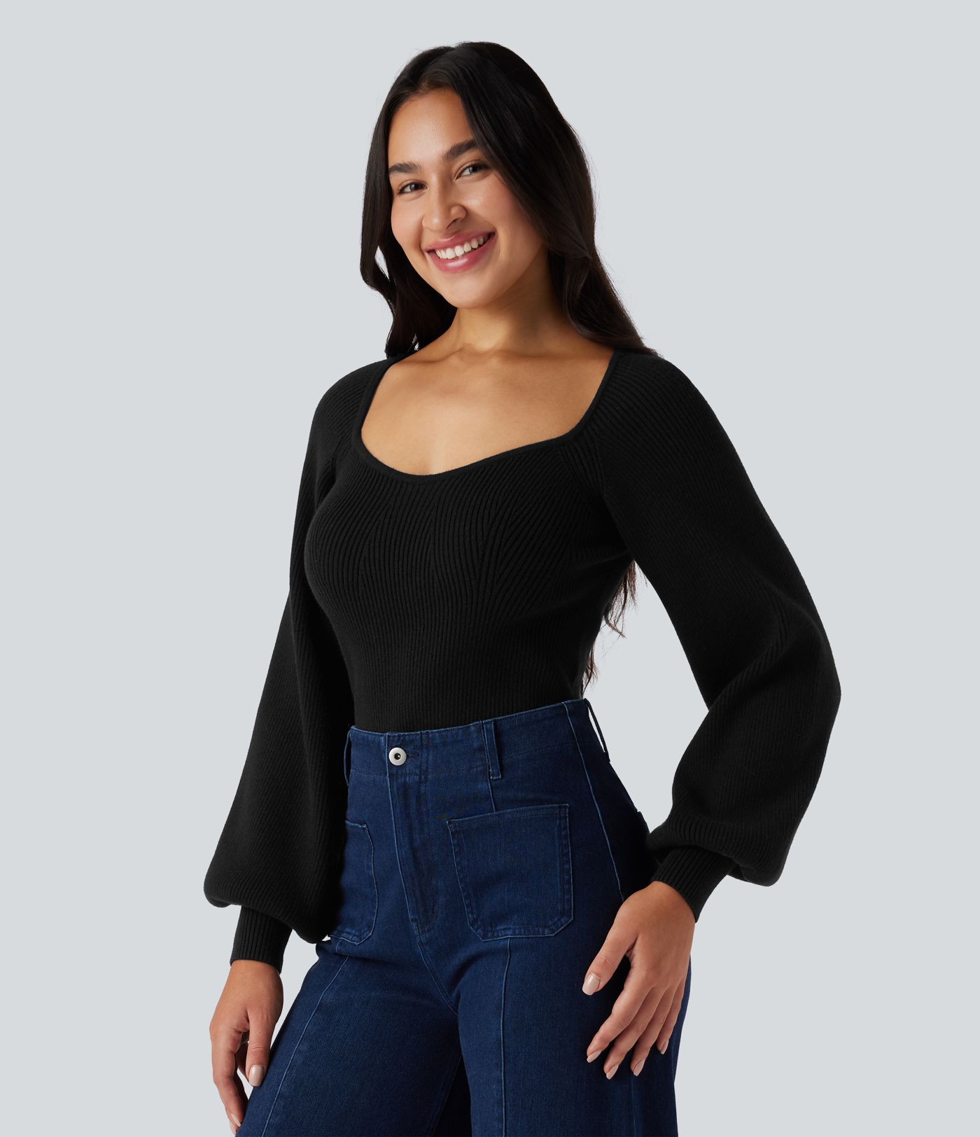 Kuninganna Anne-kaelusega pikkade varrukatega vabaaja kampsun