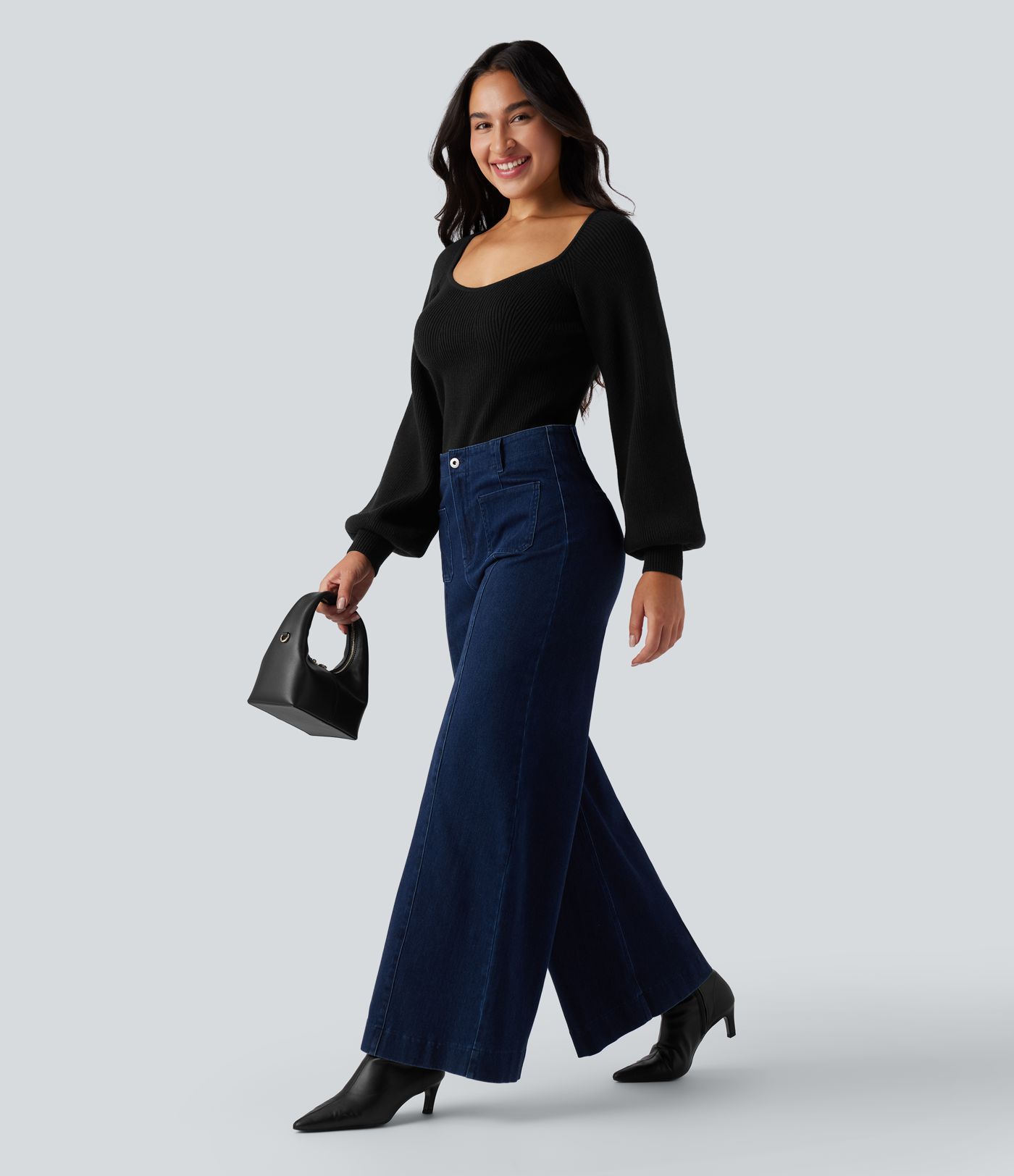 Kuninganna Anne-kaelusega pikkade varrukatega vabaaja kampsun