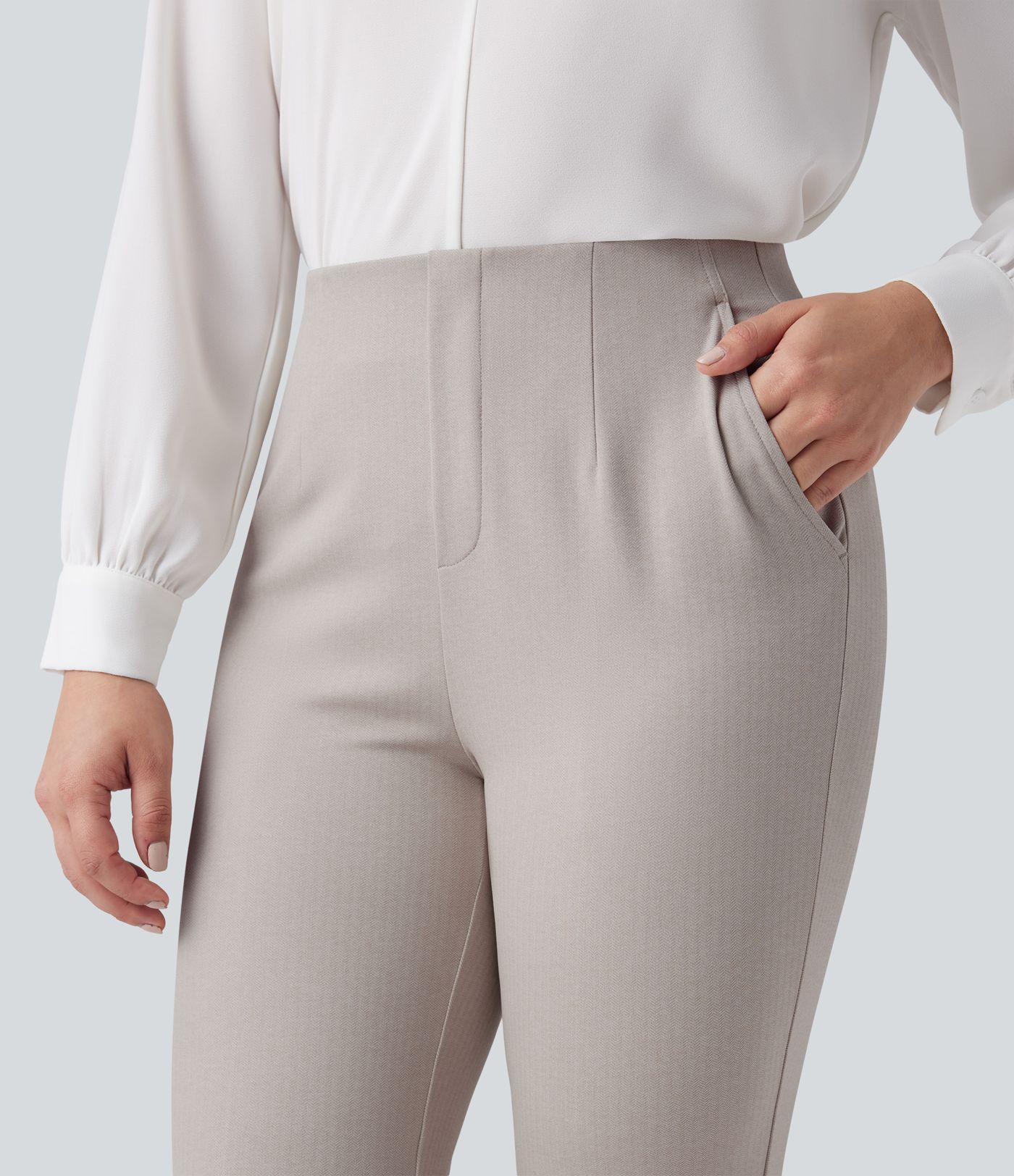 Halara Flex™ High Waisted Herringbone Work Pants with Pockets