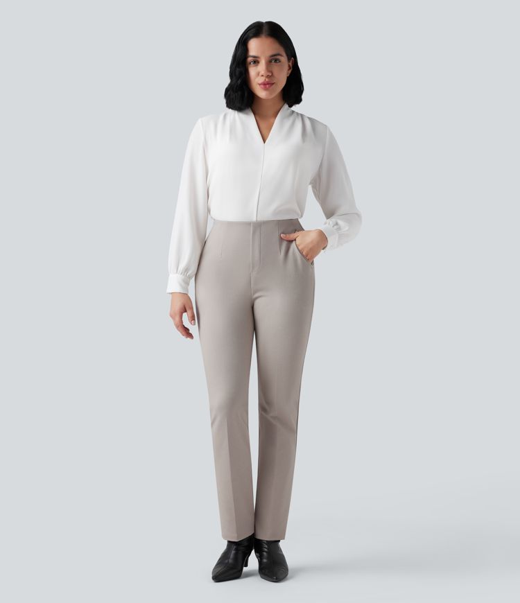 Halara Flex™ High Waisted Herringbone Work Pants with Pockets