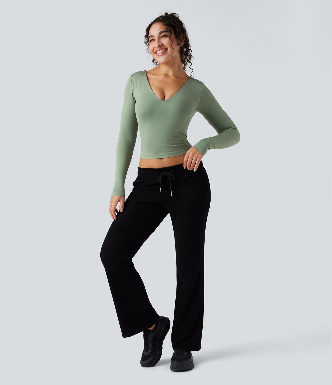 OneForm Seamless Flow V-neck Long Sleeve Yoga Sports Top