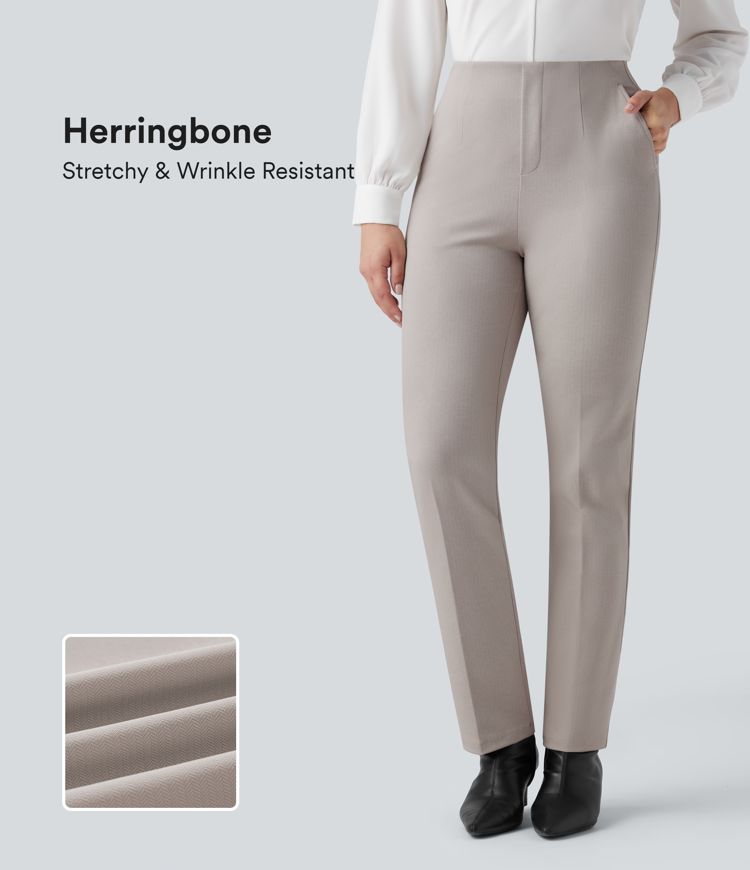 Halara Flex™ High Waisted Herringbone Work Pants with Pockets