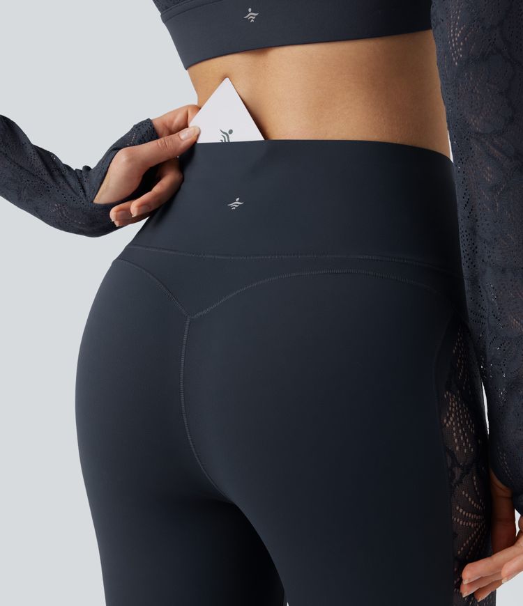Halara UltraSculpt™ High Waisted Tummy Control Contrast Lace Yoga Leggings with Pocket