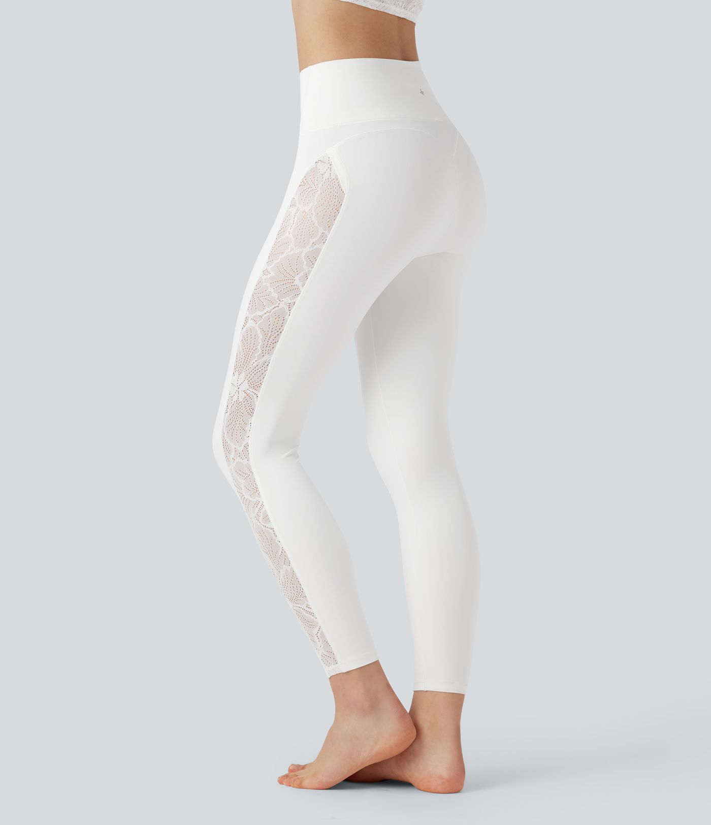 Halara UltraSculpt™ High Waisted Tummy Control Contrast Lace Yoga Leggings with Pocket