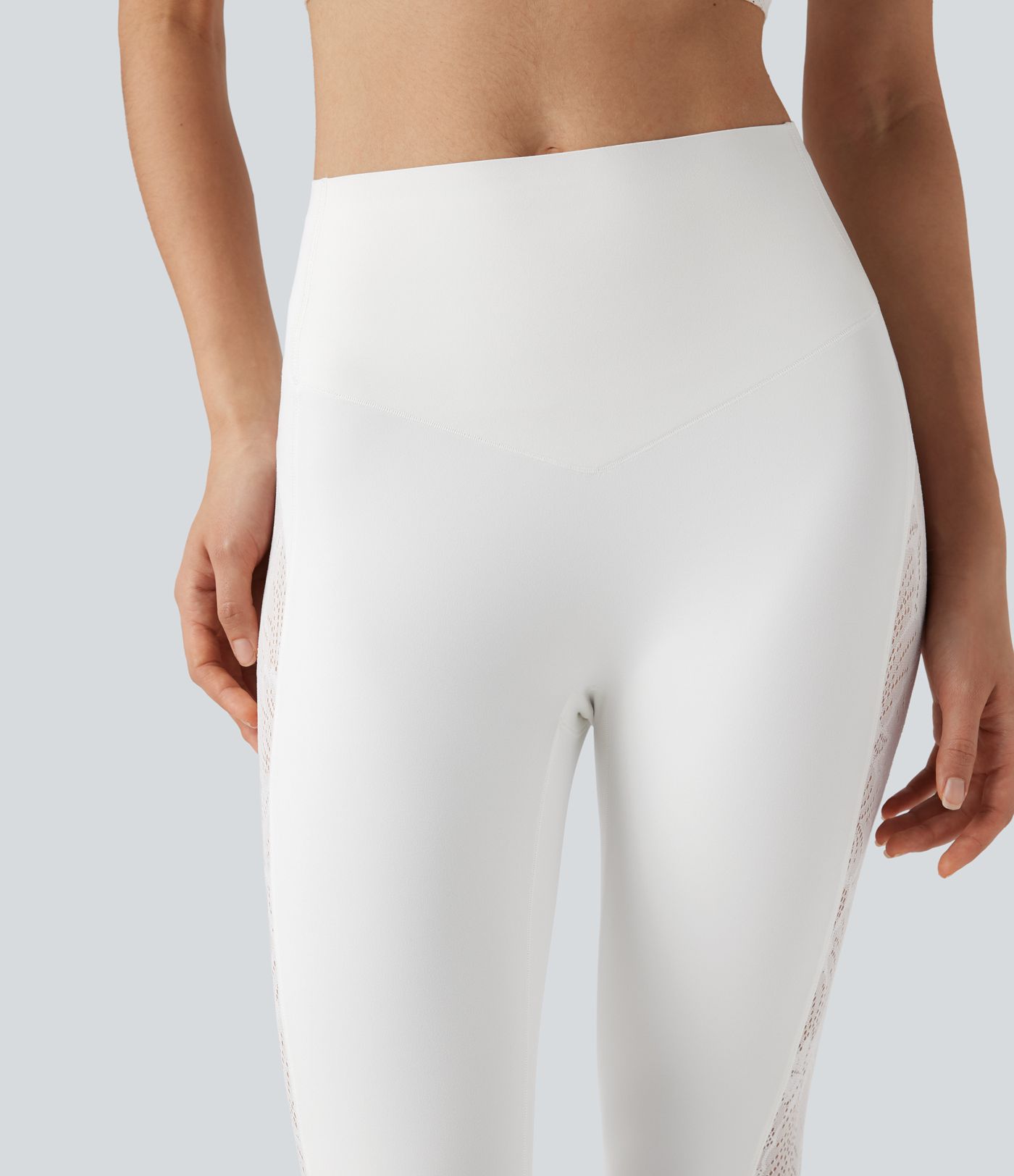 Halara UltraSculpt™ High Waisted Tummy Control Contrast Lace Yoga Leggings with Pocket