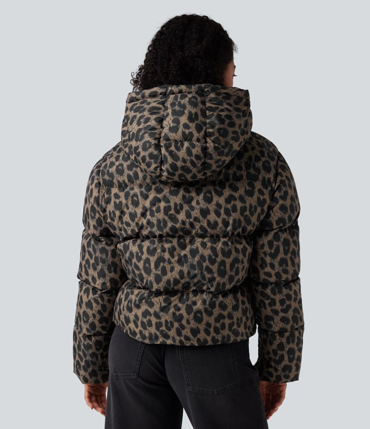 Veste matelassée décontractée déperlante à capuche et zip avec poches