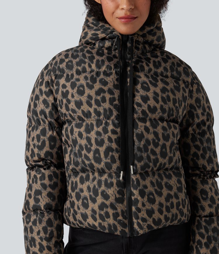 Veste matelassée décontractée déperlante à capuche et zip avec poches