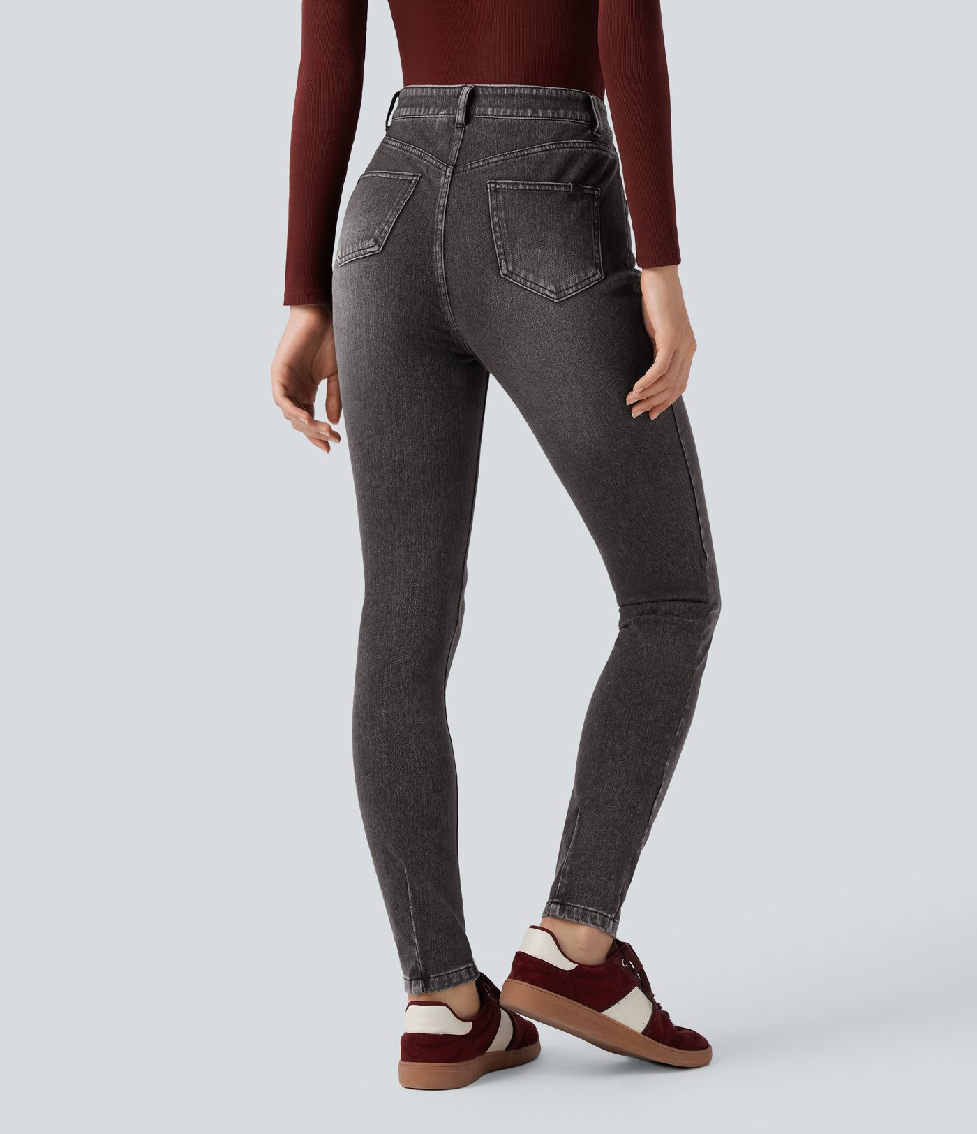 Jean skinny taille haute décontracté Halara Flex™ avec poches Jean skinny taille haute décontracté Halara Flex™ avec poches