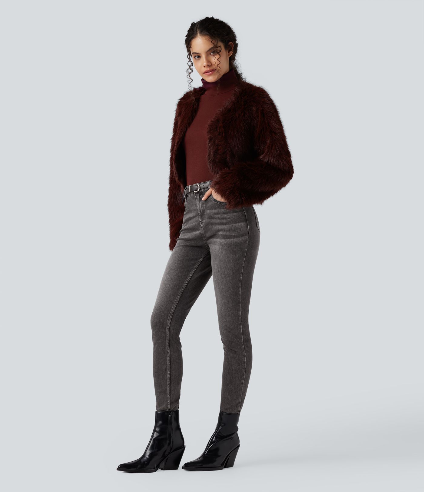 Jean skinny taille haute décontracté Halara Flex™ avec poches Jean skinny taille haute décontracté Halara Flex™ avec poches