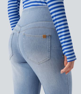 Halara Flex™ High Waisted Denim Casual Skinny 7/8 Leggings with Pockets
