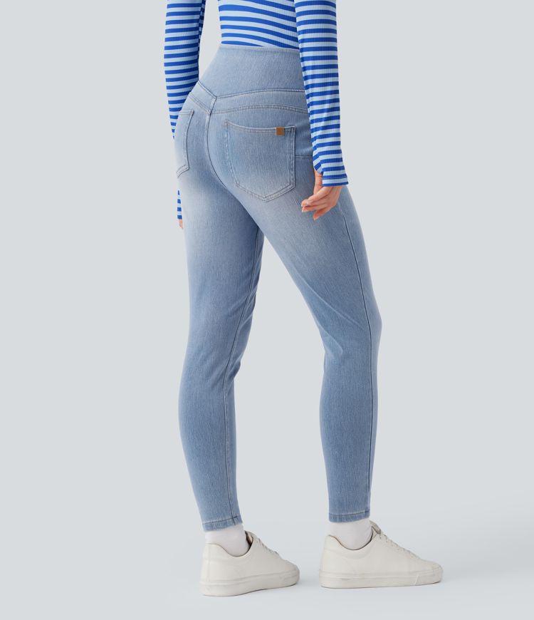 Halara Flex™ High Waisted Denim Casual Skinny 7/8 Leggings with Pockets