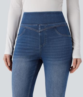 Halara Flex™ High Waisted Denim Casual Skinny 7/8 Leggings with Pockets