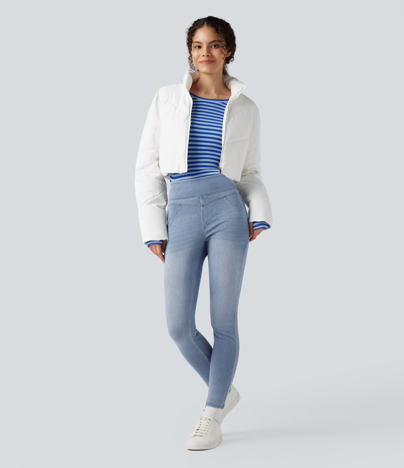 Halara Flex™ High Waisted Denim Casual Skinny 7/8 Leggings with Pockets