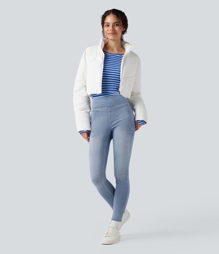 Halara Flex™ High Waisted Denim Casual Skinny 7/8 Leggings with Pockets