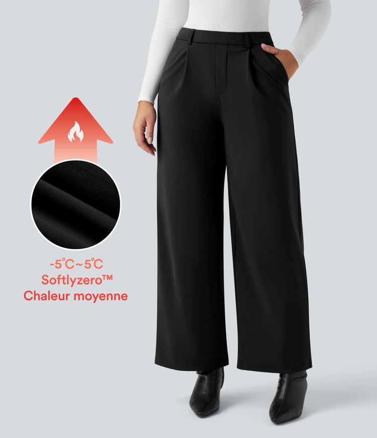 Pantalon de travail thermique doux taille haute à coupe droite avec poches SoftlyZero™
