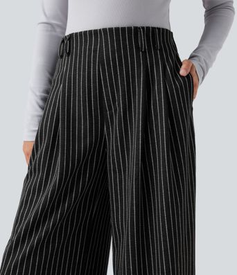 Halara Flex™ High Waisted Stripes Work Baggy Pants with Pockets
