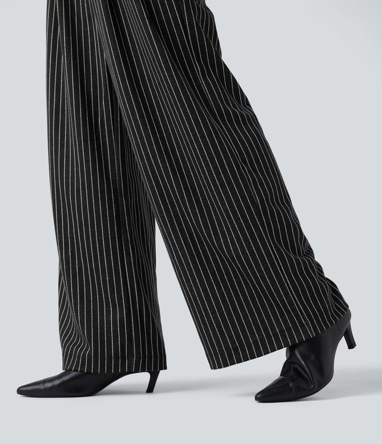 Halara Flex™ High Waisted Stripes Work Baggy Pants with Pockets