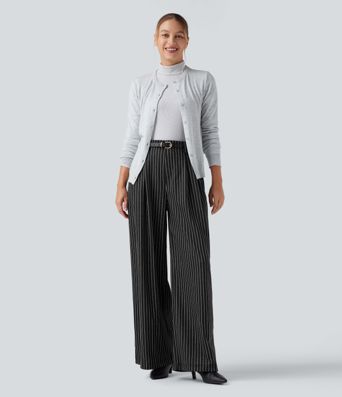Halara Flex™ High Waisted Stripes Work Baggy Pants with Pockets