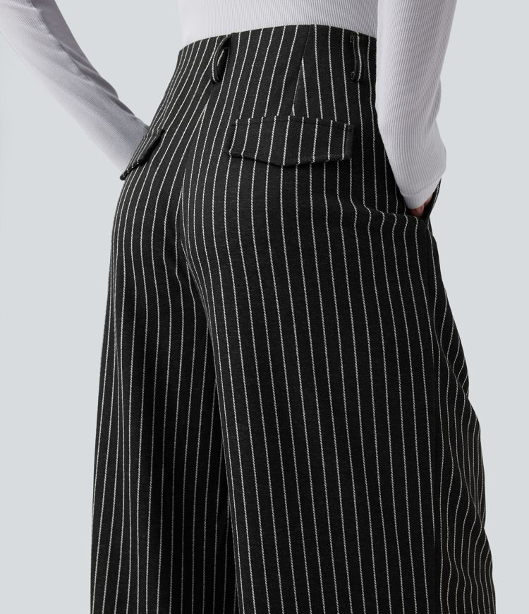Halara Flex™ High Waisted Stripes Work Baggy Pants with Pockets