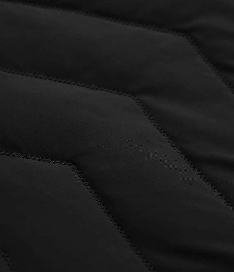 Veste matelassée décontractée ajustée extensible col montant à manches longues avec passants pouces, zips à l'ourlet et poches