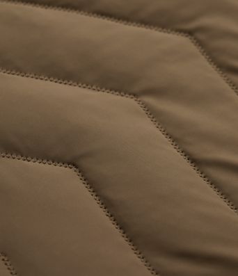 PuffFlex Stand Collar Long Sleeve Thumb Holes Zip Hem Stretchy Slim Casual Quilted Jacket with Pockets