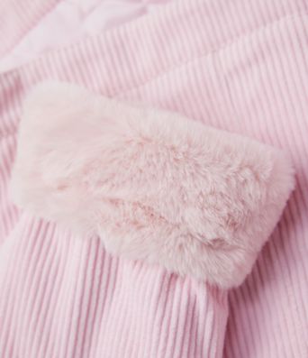 Long Sleeve Corduroy Casual Sherpa Jacket with Pockets