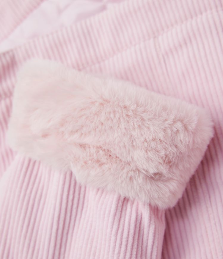 Long Sleeve Corduroy Casual Sherpa Jacket with Pockets