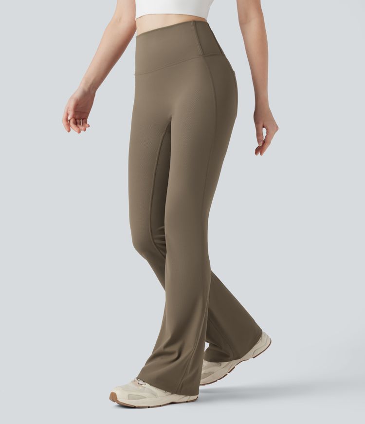 Halara Ultrasculpt™ Herringbone High Waisted Flare Yoga Leggings with Pockets 