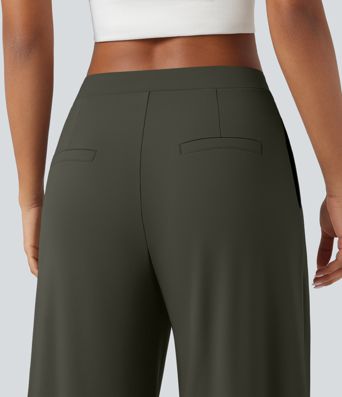Pantalon tailleur fuselé asymétrique taille moyenne Halara Flex™ DayStretch avec poches