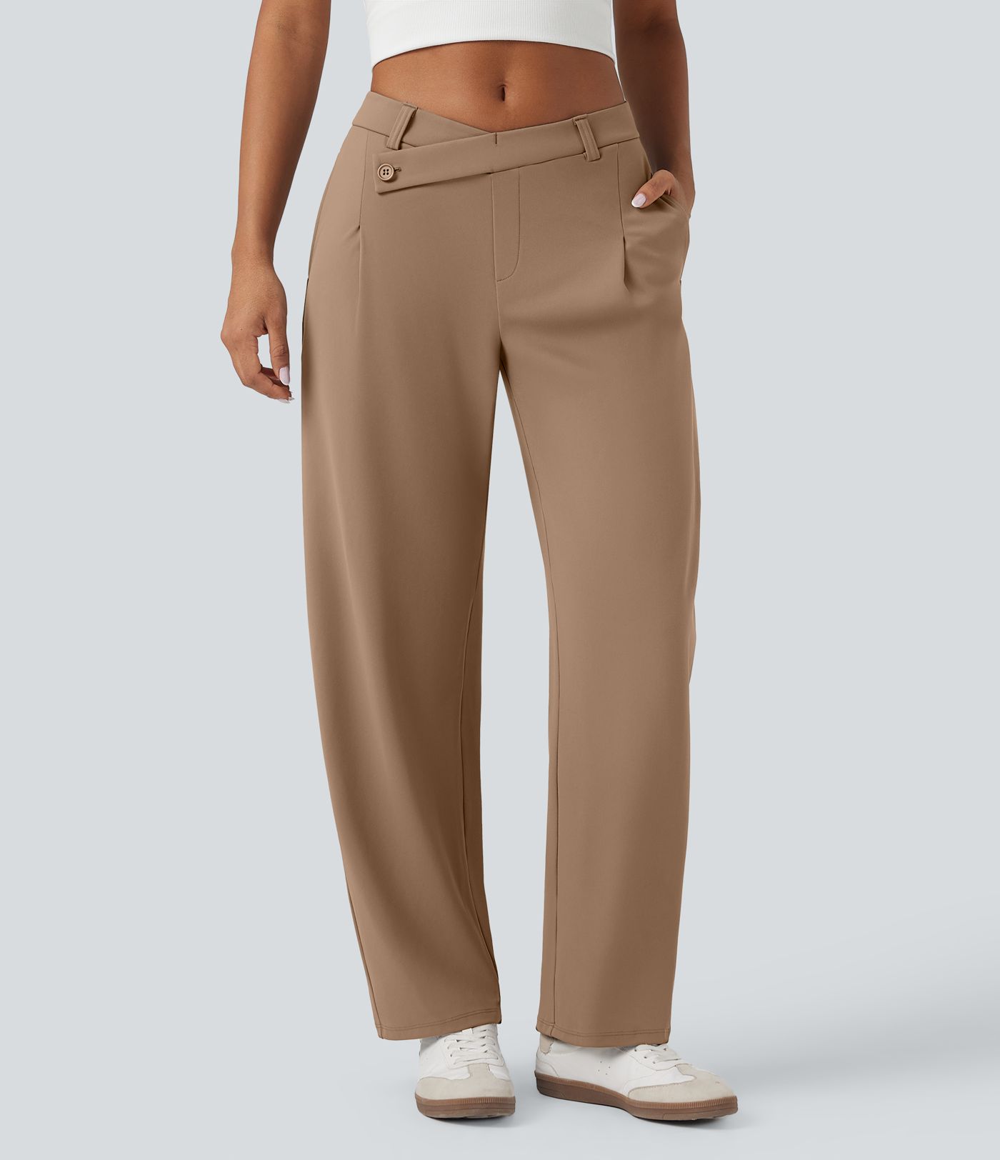 Halara Flex™ DayStretch - Schmal zulaufende Arbeits-Hose mit mittelhohem Bund und Seitentaschen