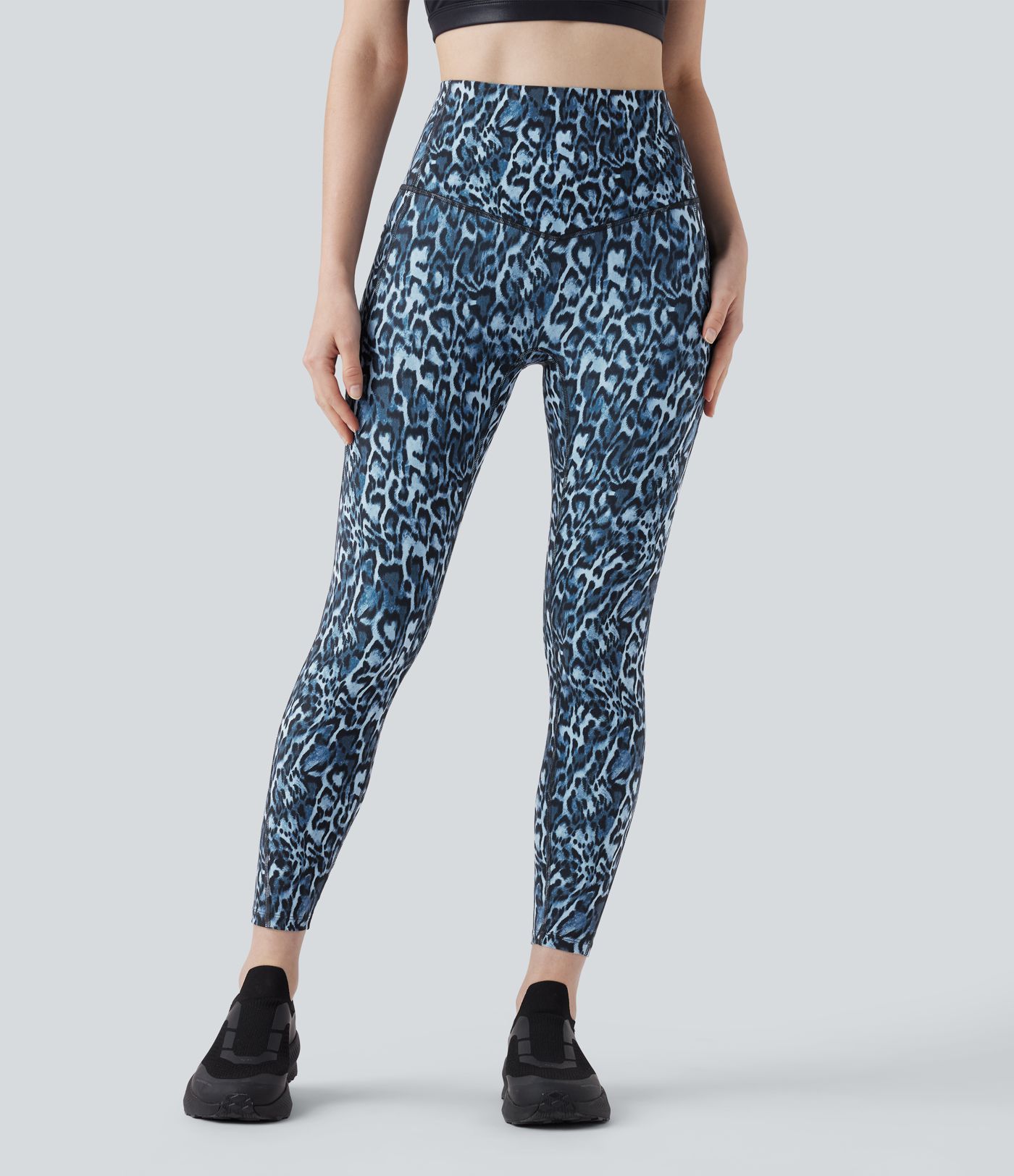 Halara UltraSculpt™ Leopard Print High Waisted Tummy Control Yoga Leggings with Pockets