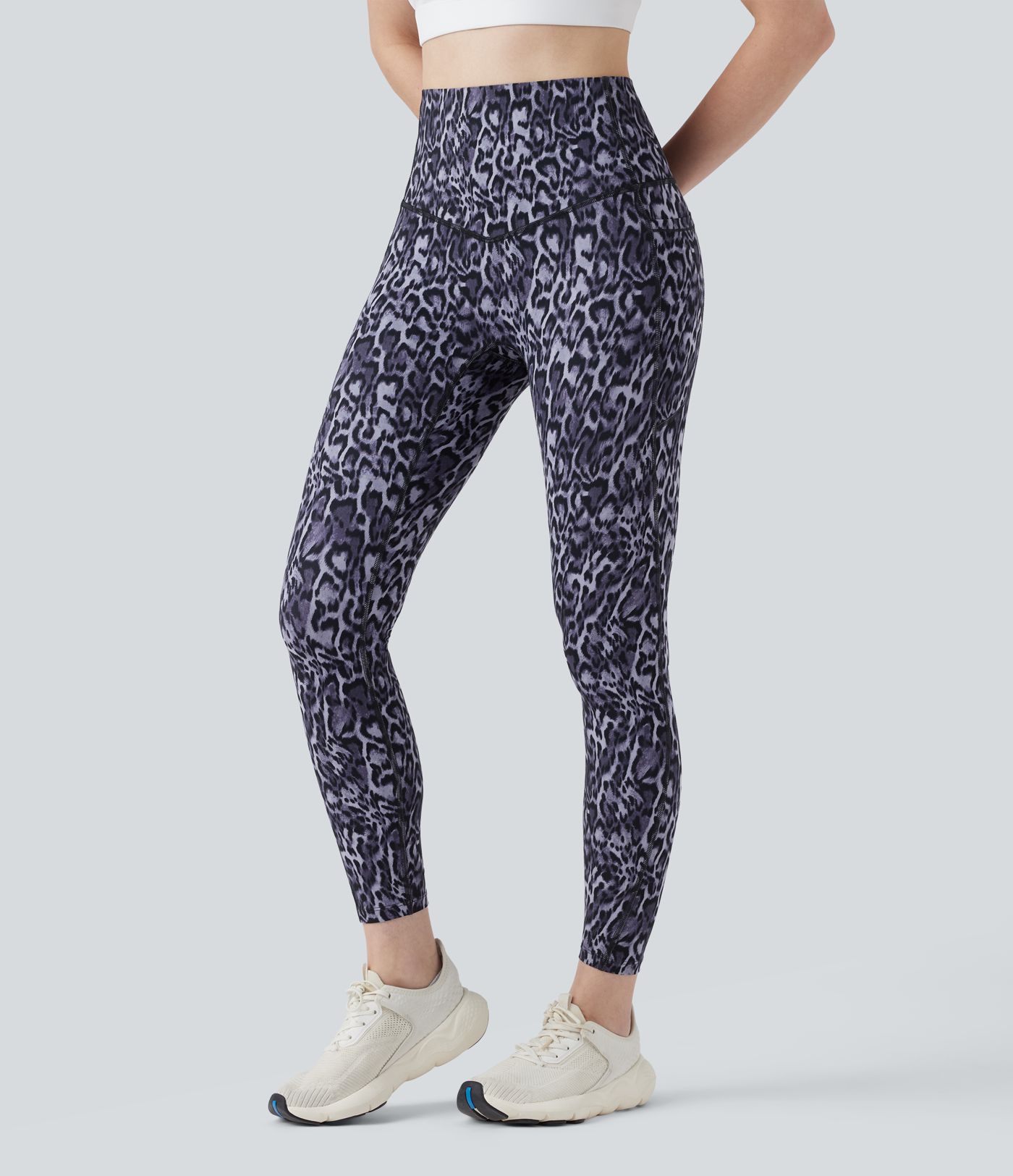 Halara UltraSculpt™ Leopard Print High Waisted Tummy Control Yoga Leggings with Pockets