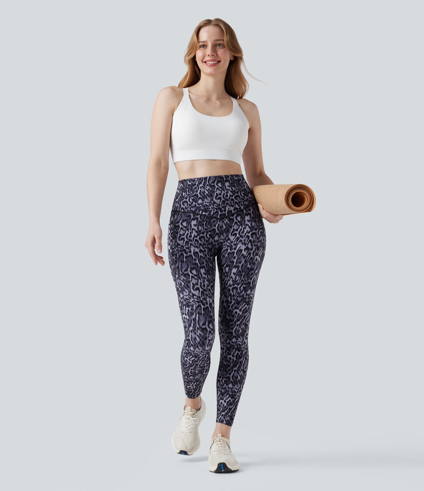 Halara UltraSculpt™ Leopard Print High Waisted Tummy Control Yoga Leggings with Pockets