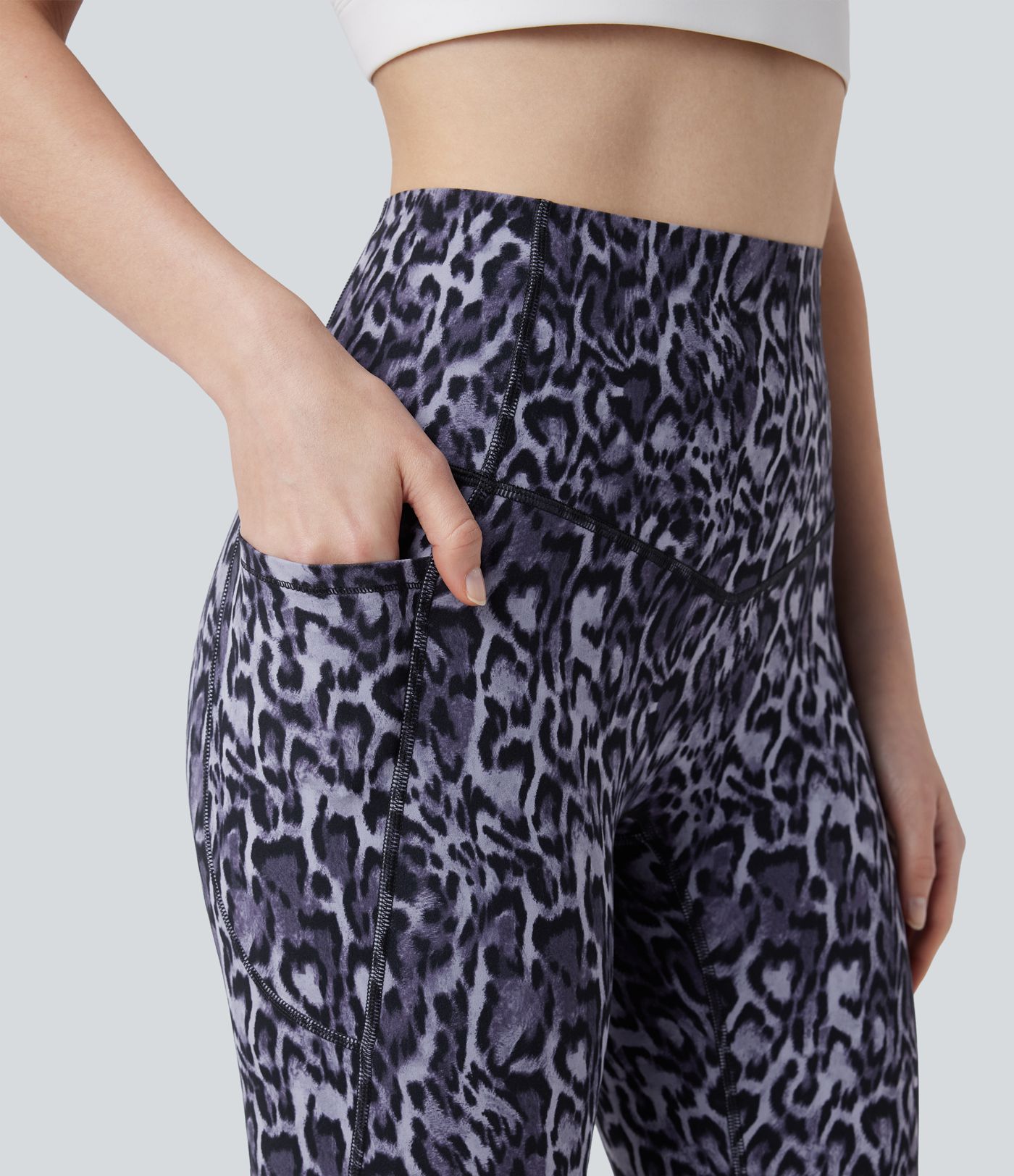 Halara UltraSculpt™ Leopard Print High Waisted Tummy Control Yoga Leggings with Pockets