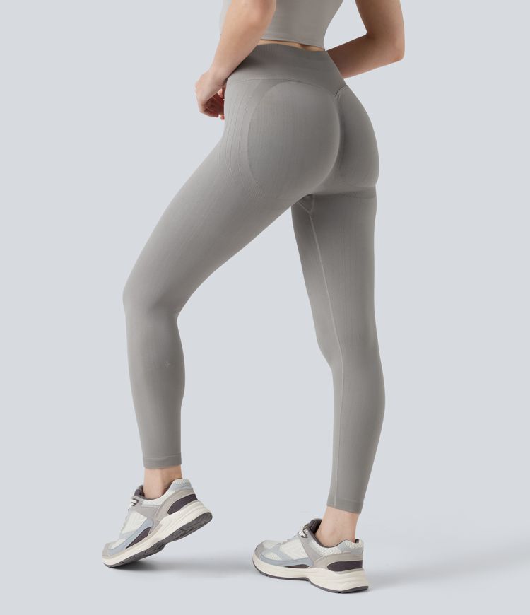 Seamless Flow High Waisted Scrunch Yoga 7/8 Leggings