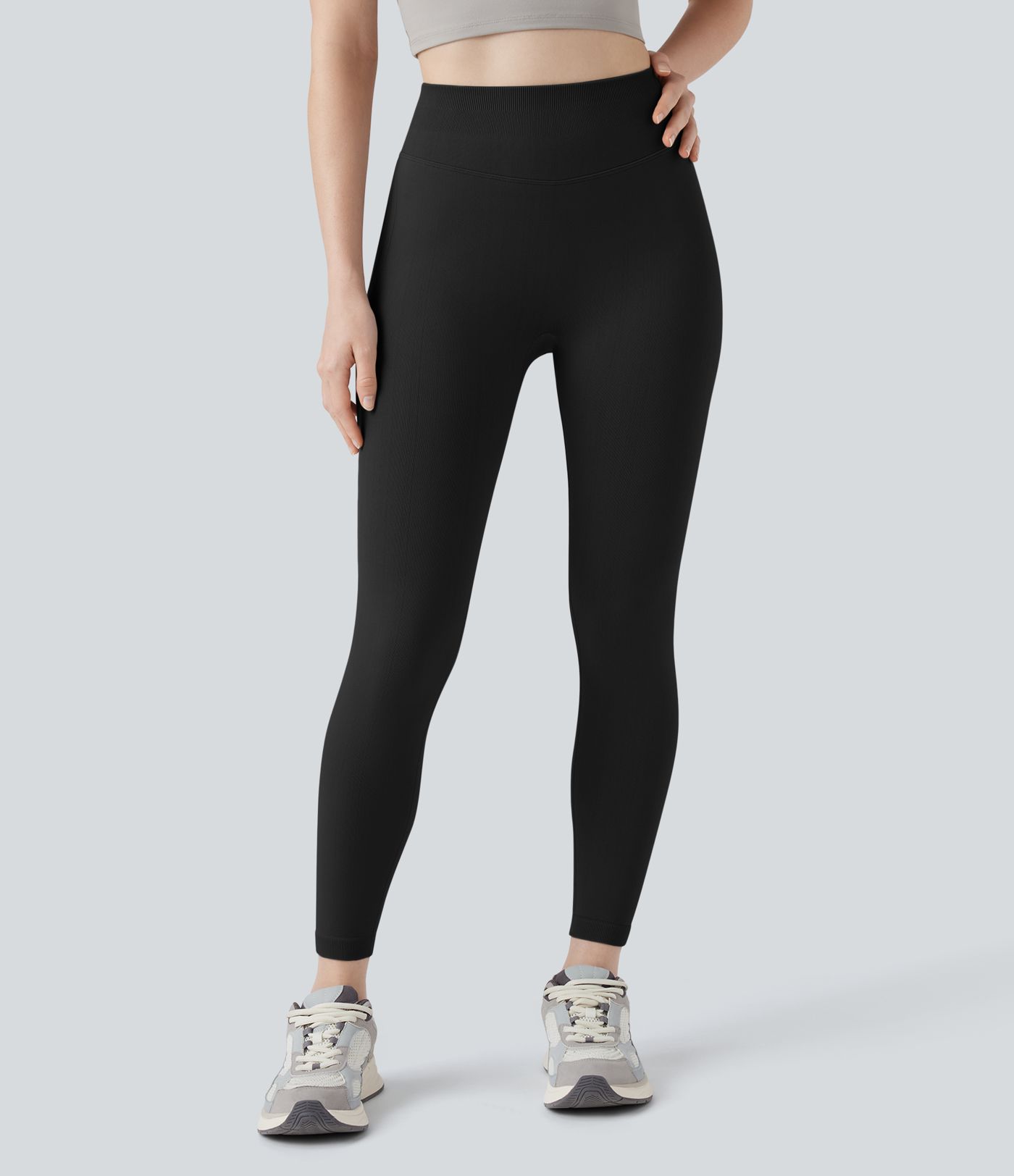 Legging de yoga 7/8 taille haute froncé Seamless Flow