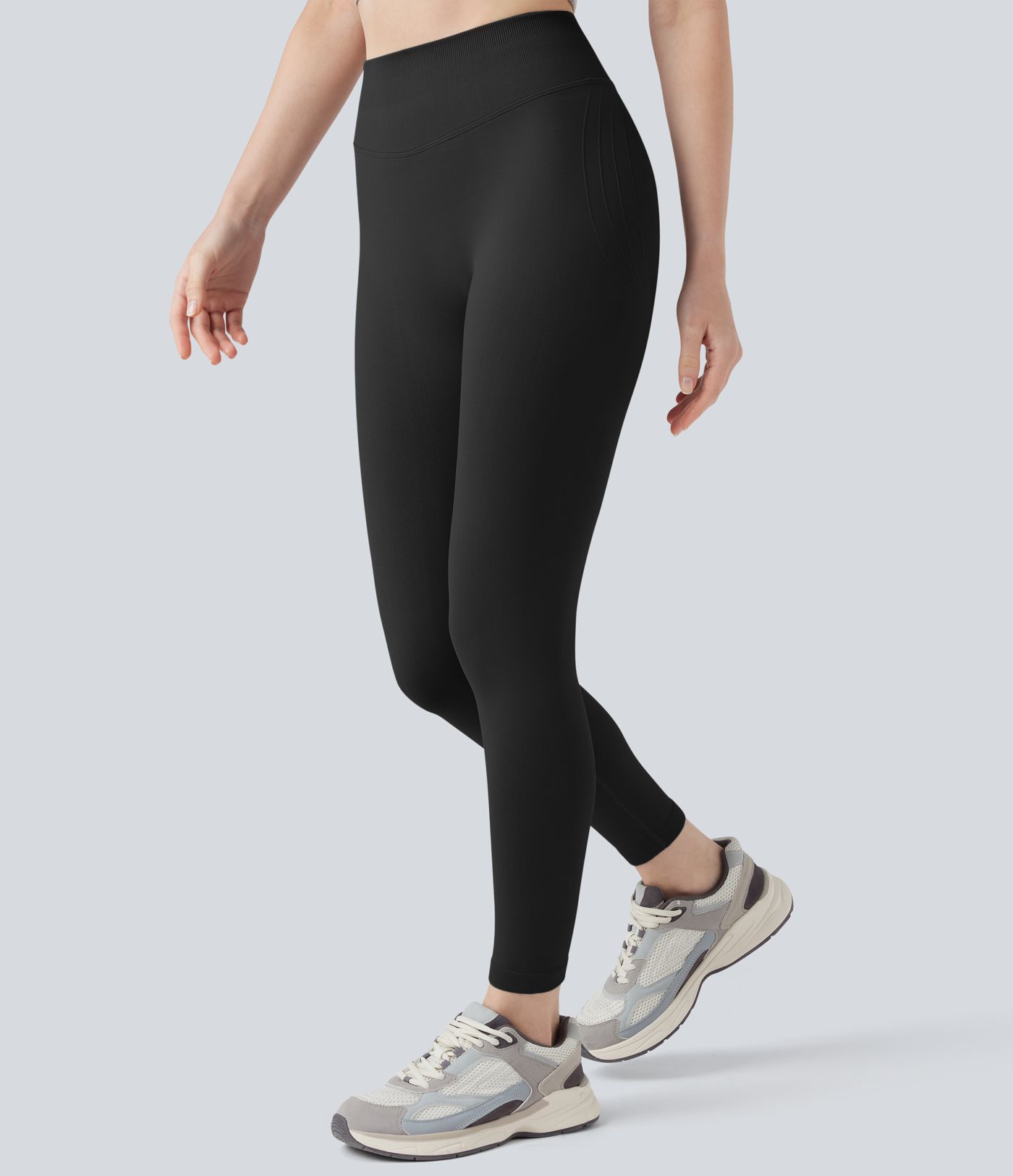 Legging de yoga 7/8 taille haute froncé Seamless Flow