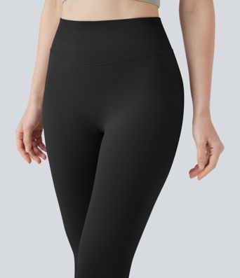 Legging de yoga 7/8 taille haute froncé Seamless Flow
