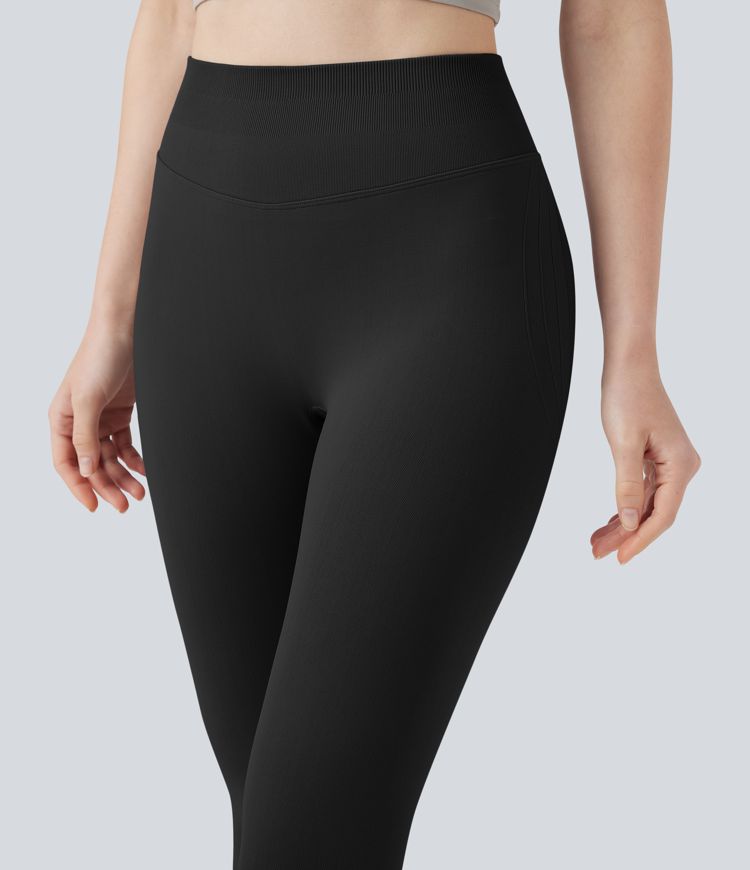 Legging de yoga 7/8 taille haute froncé Seamless Flow